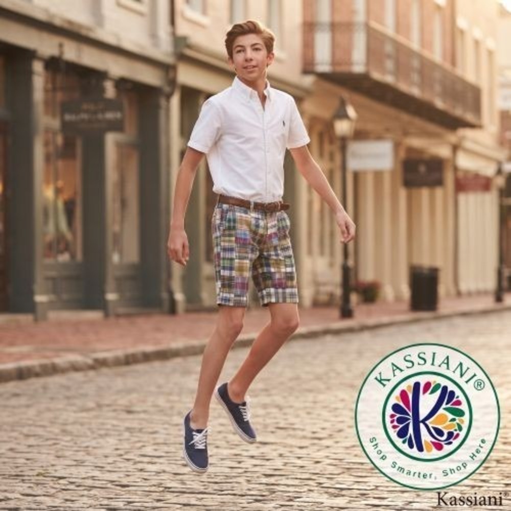 Vintage Polo Ralph Lauren Boys Patchwork Madras Cotton Shorts Size 20 Youth XL